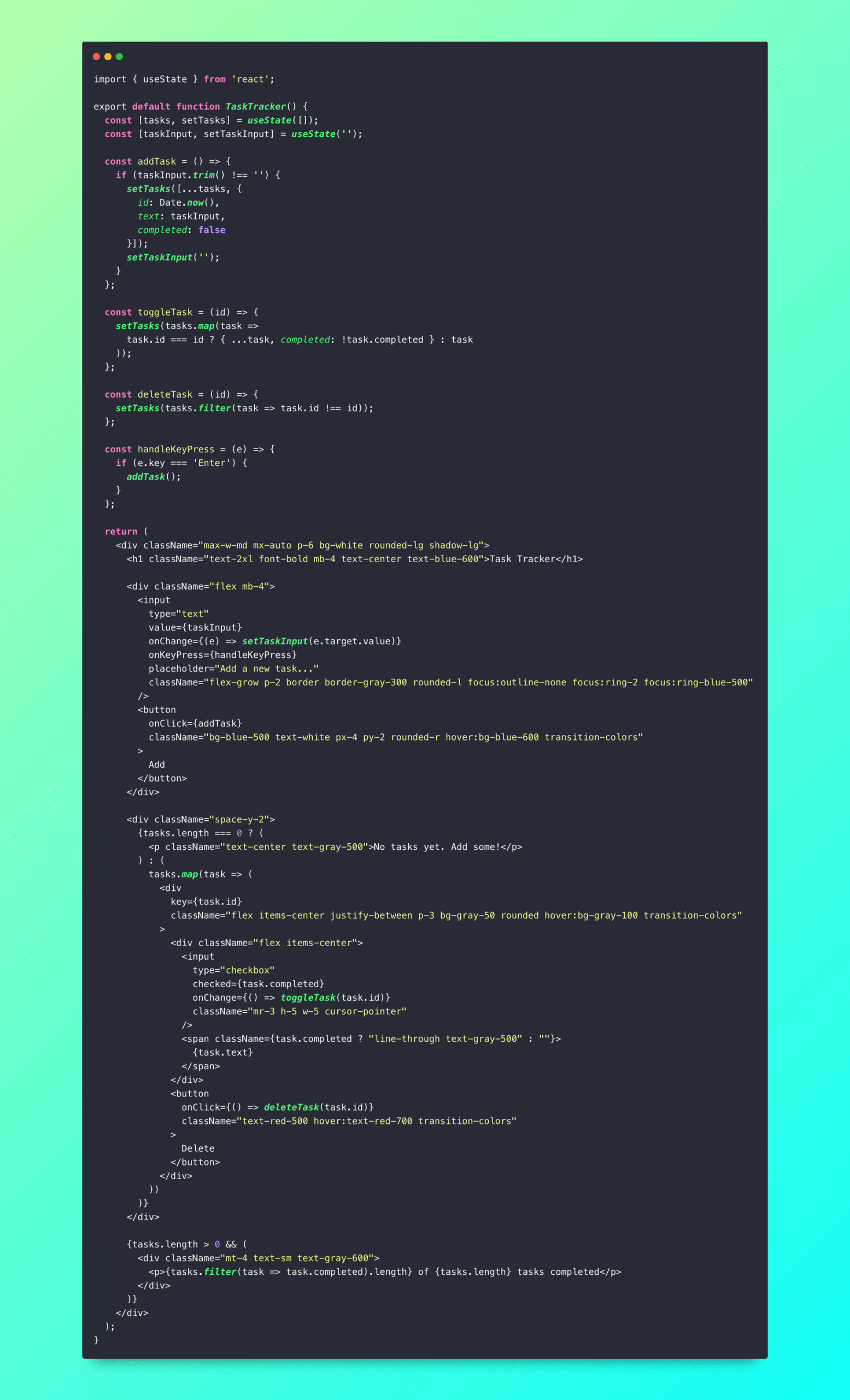 code example